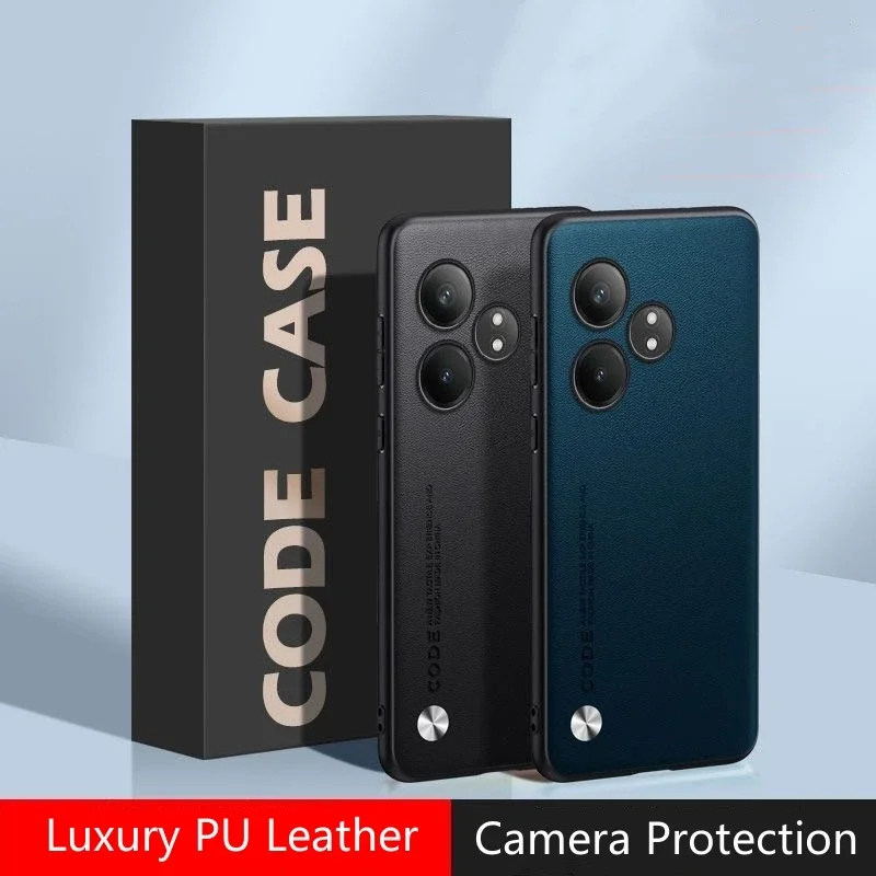 Realme Gt 6 - Realme用の頑丈な革製ケース,シリコンバックカメラ保護,耐衝撃性,gt 6 t 5g gt6 6