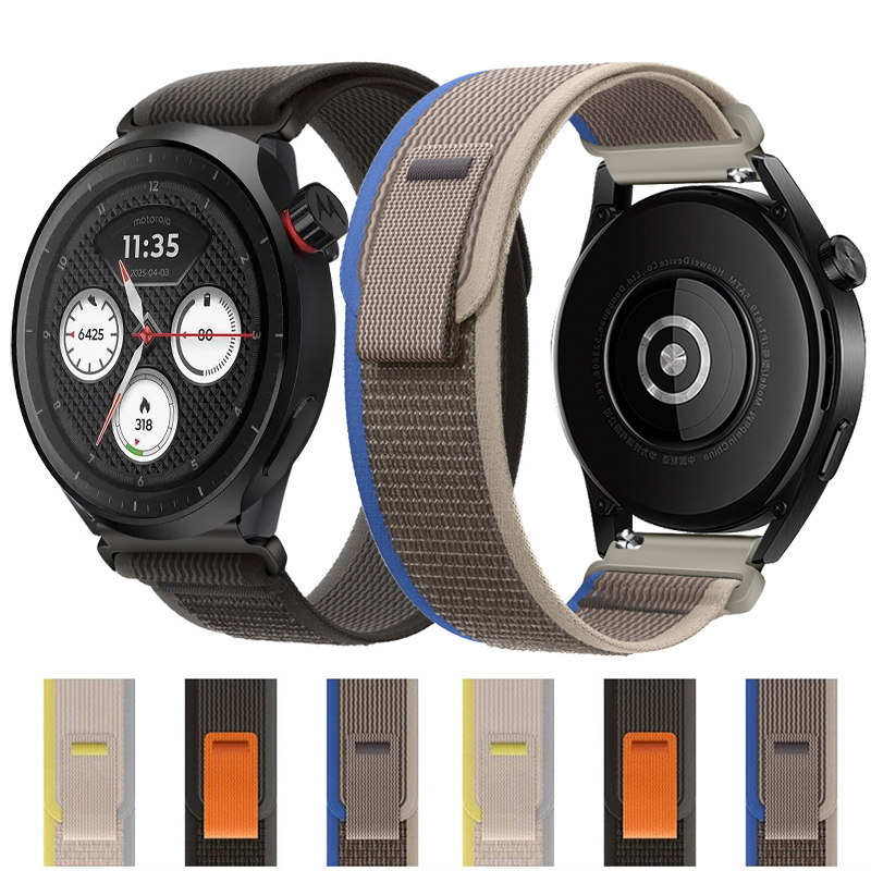 Motorola Smartwatch Accessories - 20/22 ミリメートルナイロンストラップモトローラモトウォッチ 2026 ループバンドモトウォッチ 2026 用編組弾性ブレスレットリストバンドアクセサリー