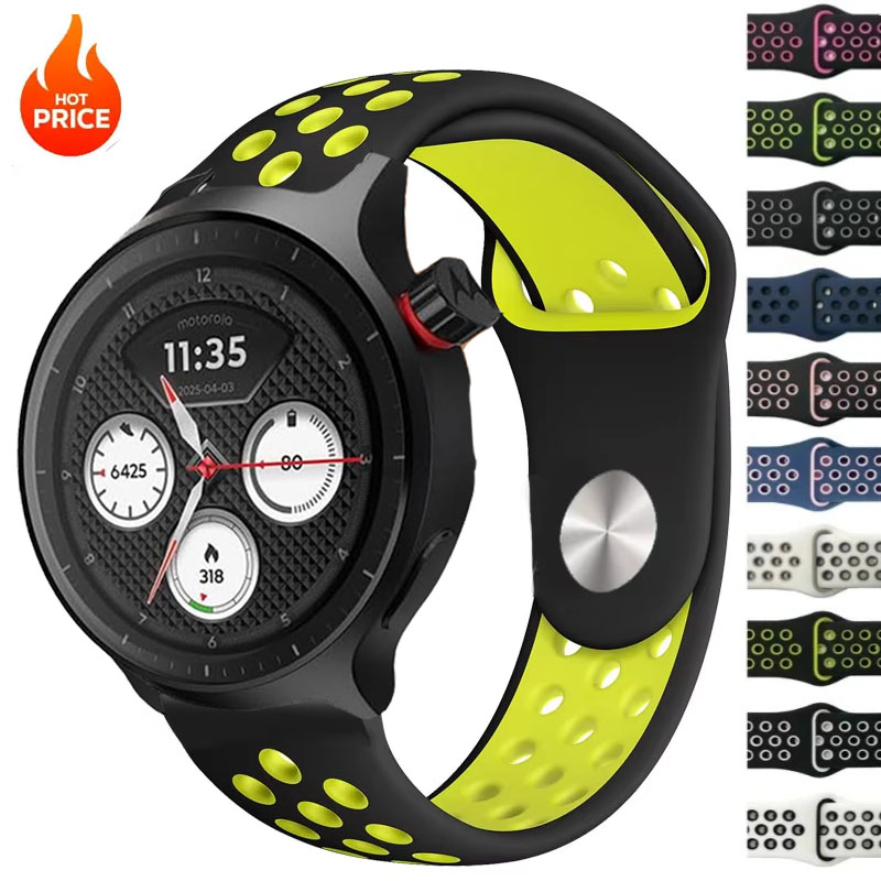 Motorola Smartwatch Accessories - 20 ミリメートル 22 ミリメートル通気性のあるツートンストラップモトローラモトウォッチ 120 2026