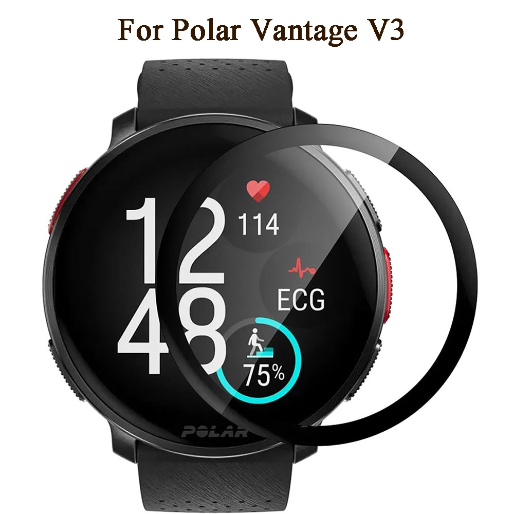 Smartwatch Icon - 極vantage v3スマート時計バンド,3D曲面スクリーンプロテクター,フルカバー,HD,透明メッキ