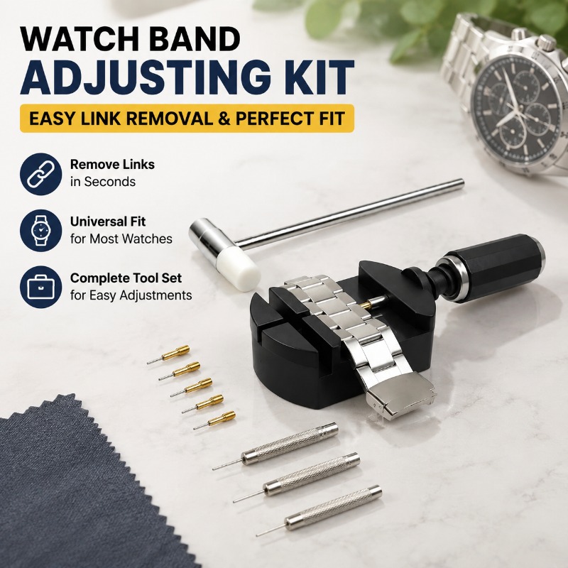 Tool Kit Strap Change - 時計バンド取り外しキット、ストラップ交換用工具、ブレスレット調整ツール、ピン交換用アクセサリー、時計ハンマー、スプリングバーセット