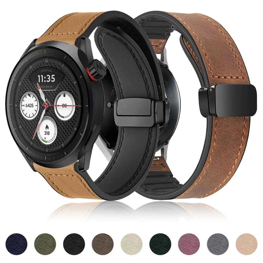 Motorola Smartwatch Accessories - ソフトレザーストラップモトローラモトウォッチ 2026 20 ミリメートル 22 ミリメートル男性女性リストバンドモトローラモトウォッチ