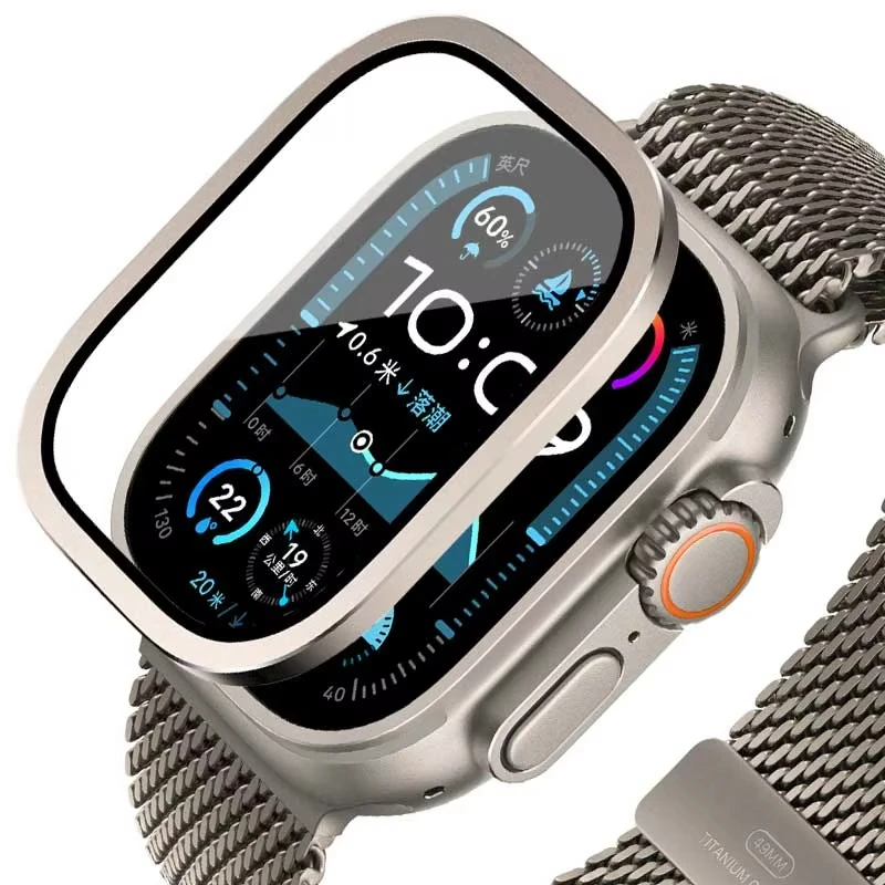 Smart Watch Accessories - Apple Watch Ultra 49mm 用強化ガラス チタンメタルフレーム