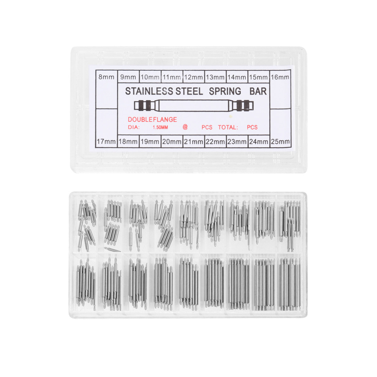 Tool Kit Strap Change - 180個入りプレミアム時計バンド修理ツールキット スプリングバーリムーバー リンクピンエクストラクター 時計ストラップ交換用 バンド開口部 8mm-25mm
