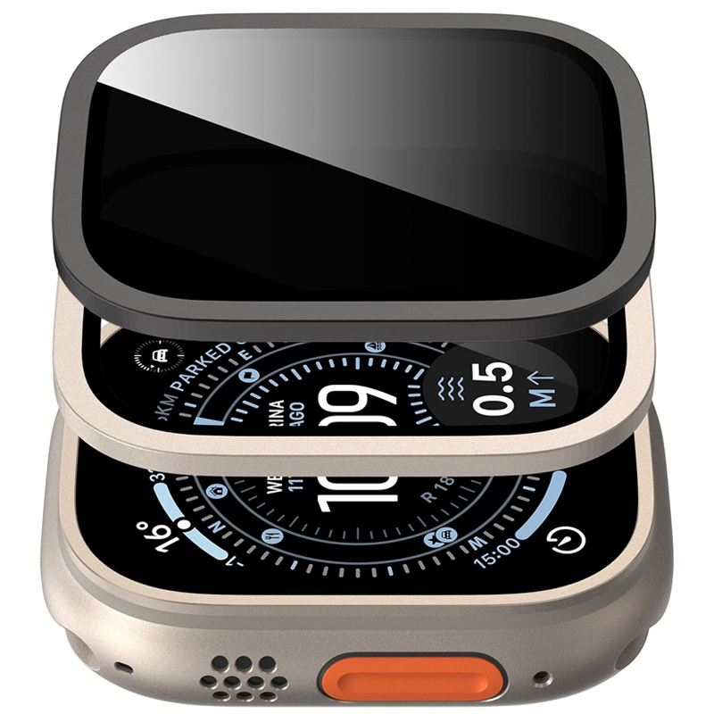 Watch Case Bumper - Apple Watch Ultra 1/2/3 49mm HD/プライバシー用強化ガラス