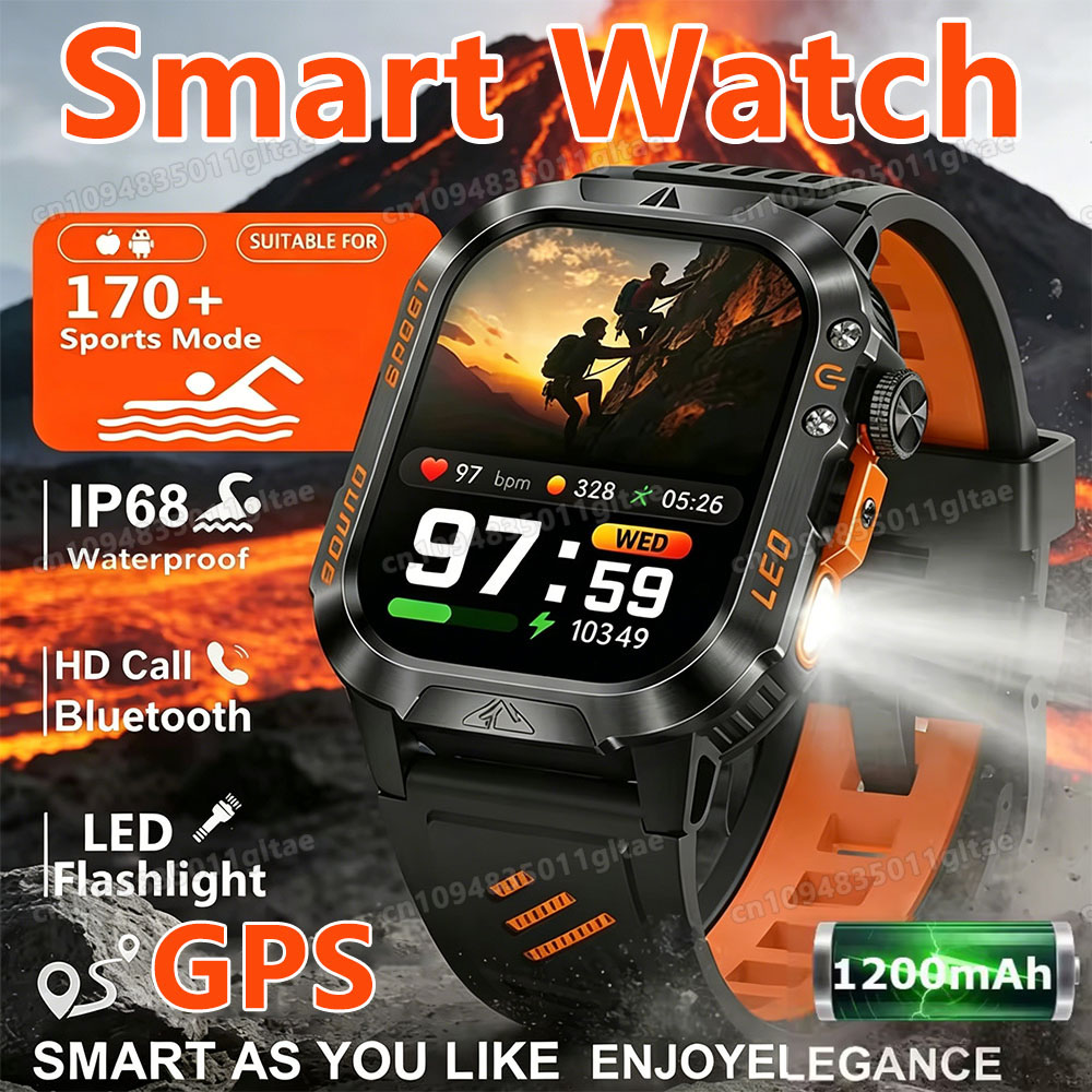Smartwatch X12 - 2026年新型ミリタリーグレードスマートウォッチ メンズ 1.96インチ AMOLEDスクリーン 5ATM防水 100種類以上のスポーツフィットネストラッカー