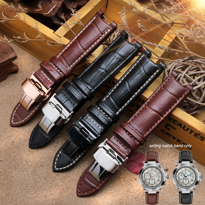 Smartwatch Guess - 女性用本革時計ストラップ,凹型ブレスレット,バタフライバックル,ジカチョーカーモデルw3108,hpi004,20x11mm, 20x12mm, 22x13mm