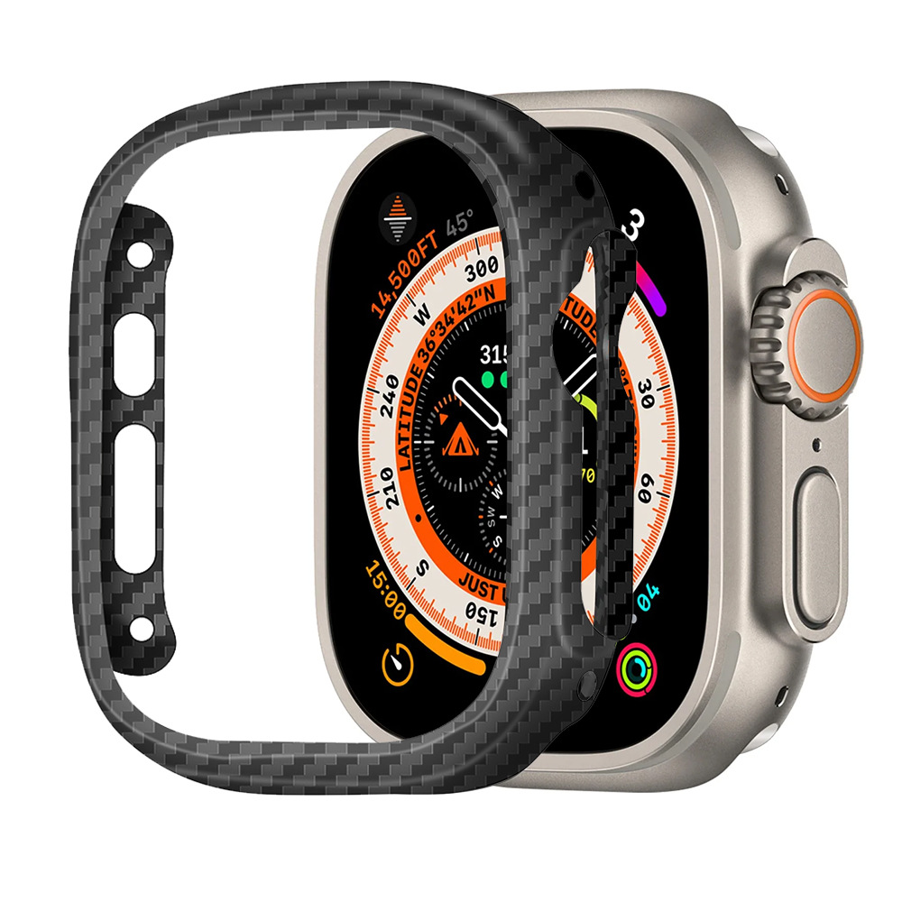 Watch Case Bumper - ケブラー炭素繊維薄型ケース Apple Watch Ultra 49mm アラミド繊維カバー
