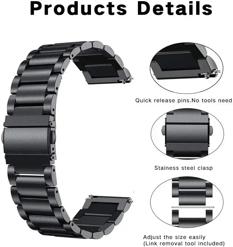 22mmメタルステンレススチールストラップ Xiaomi W - Xiaomi Smartwatch S4 Accessories のレビューと価格