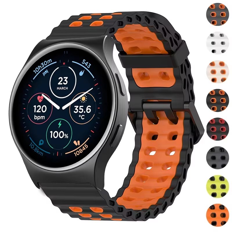 ツートンカラーのシリコン 22 ミリメートル通気性スポーツス - Motorola Smartwatch Accessories のレビューと価格