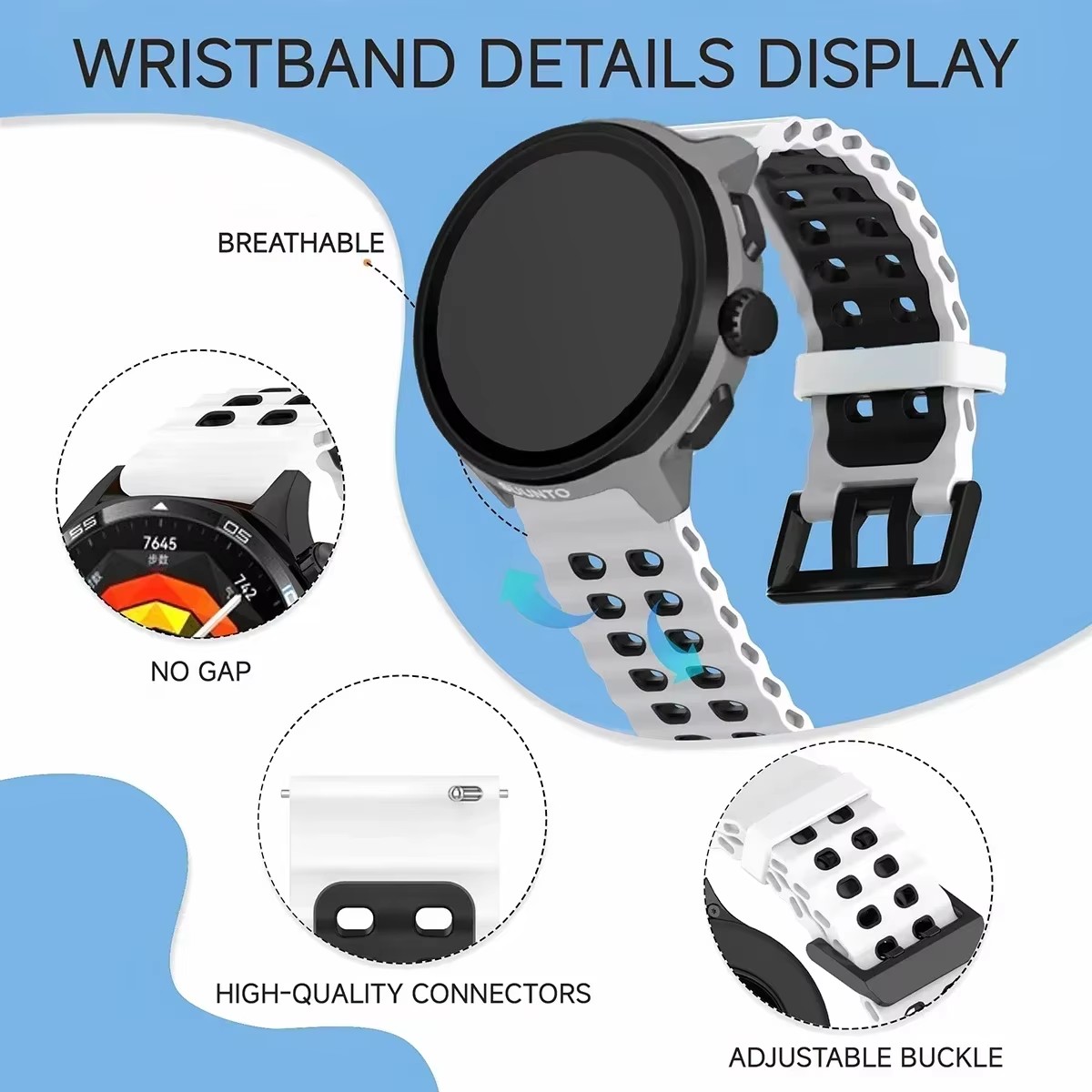 ツートンカラーのシリコン 22 ミリメートル通気性スポーツス - Motorola Smartwatch Accessories のレビューと価格