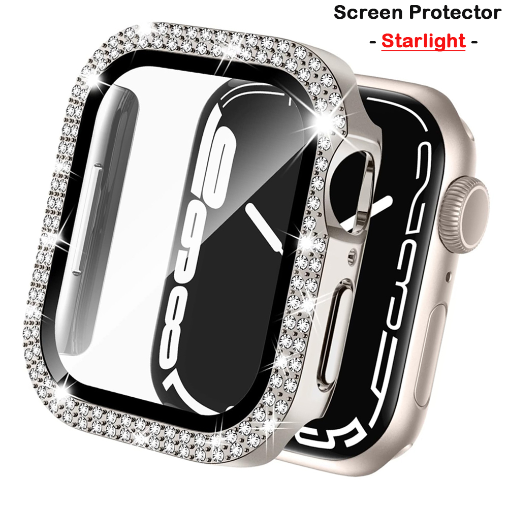 アップルウォッチ用ダイヤモンドカバー,強化ガラスおよびバンパ - Smartwatch Band Accessories のレビューと価格