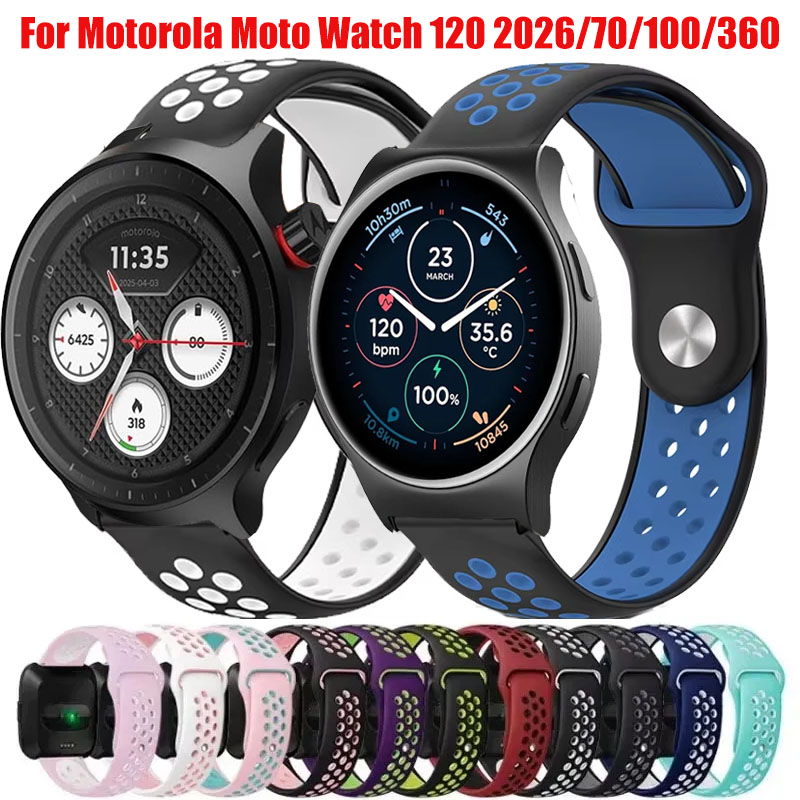 20 ミリメートル 22 ミリメートル通気性交換ストラップモ - Motorola Smartwatch Accessories のレビューと価格